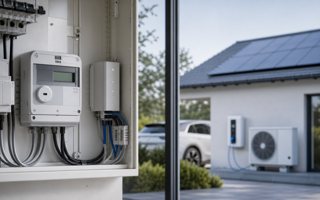 KI-generiertes redaktionelles Symbolbild zum Fachbeitrag „Smart Meter als politische Infrastruktur: Der Rollout entscheidet über dynamische Tarife, Steuerbarkeit und Vertrauen“.