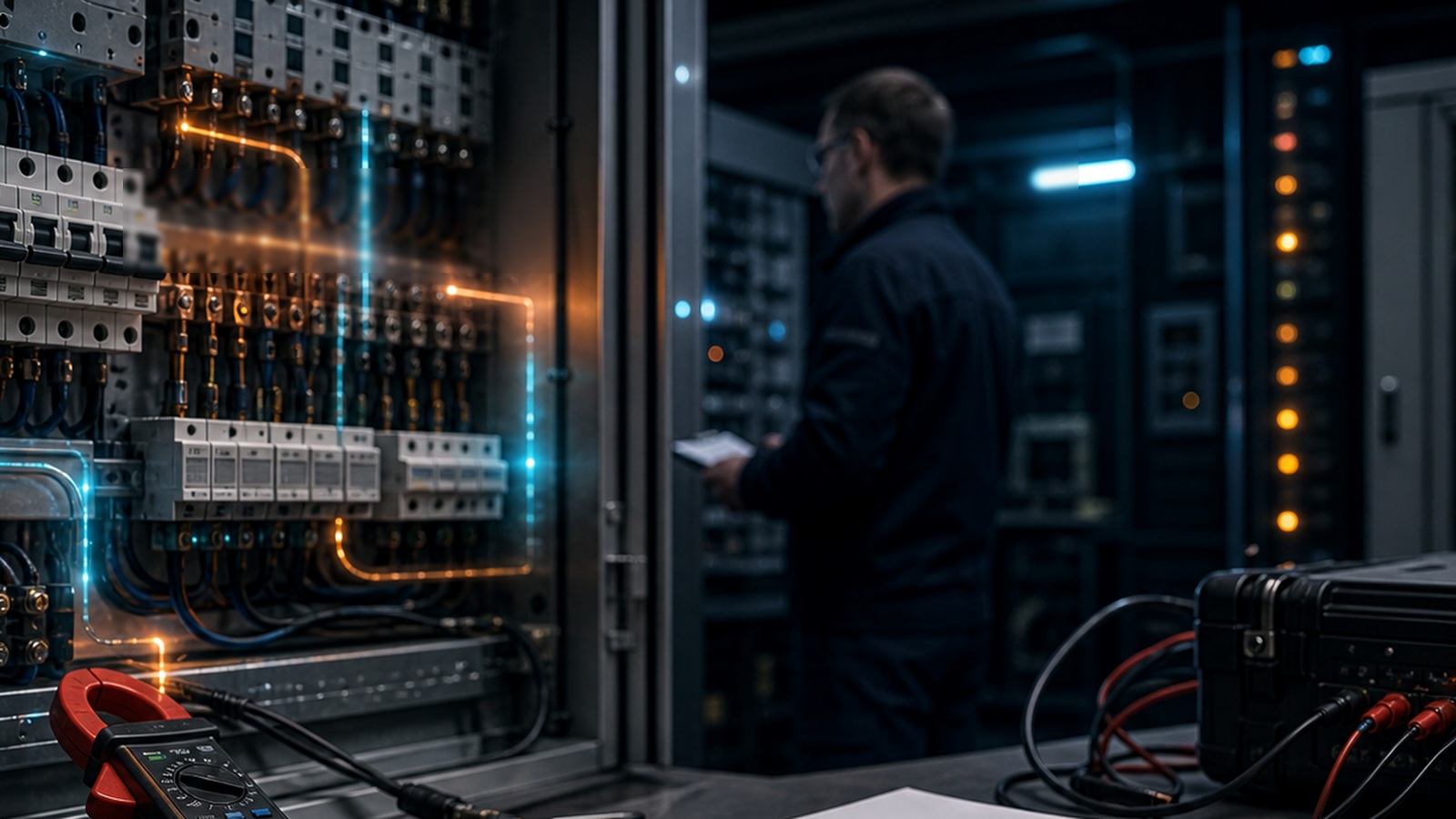 Elektrotechnische Anlagenpruefung mit Verteilung, Messleitungen, Pruefunterlagen und technischer Bewertung