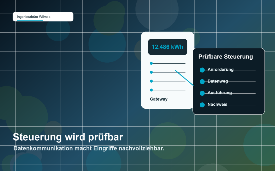 Illustration einer Steuerung über Smart-Meter-Gateway, Steuerbox und Datenkommunikation